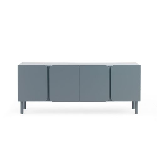Buffet Bleu Avec Bords Arrondis Aux Coins Des Portes
