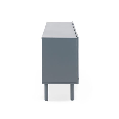 Buffet Bleu Avec Bords Arrondis Aux Coins Des Portes