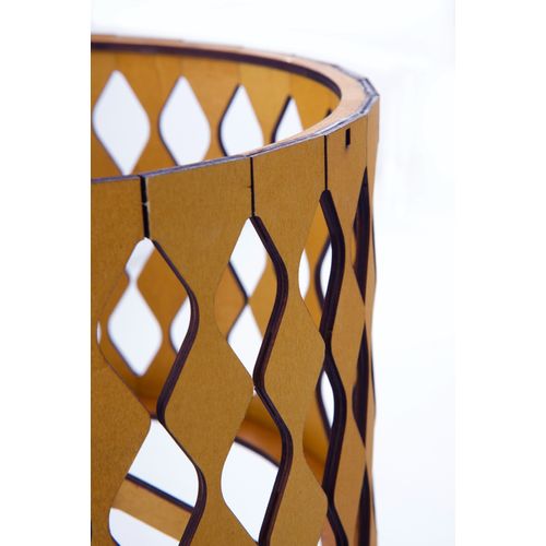 Lampe Sur Pied Avec Abat-jour En Contreplaqué Miel Et Noir