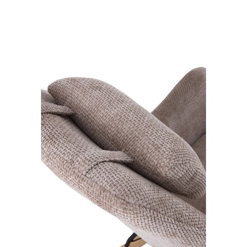 Fauteuil à Bascule Tapissé En Chenille Marron