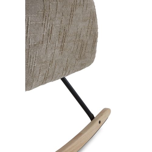 Fauteuil à Bascule Tapissé En Chenille Marron