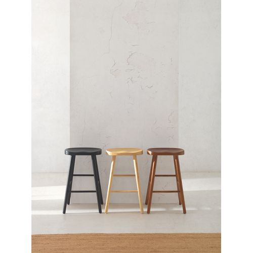 Lot De 2 Tabourets En Bois De Toon Couleur Noyer