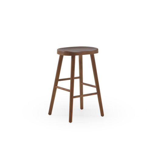 Lot De 2 Tabourets En Bois De Toon Couleur Noyer