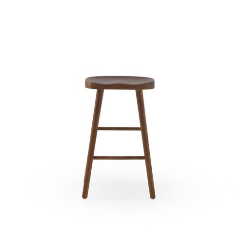 Lot De 2 Tabourets En Bois De Toon Couleur Noyer