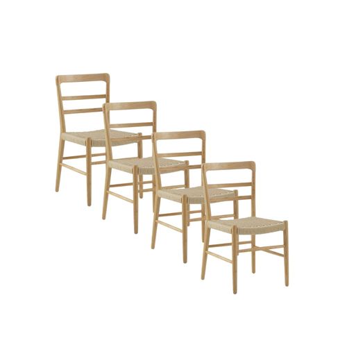 Lot De 4 Chaises En Bois De Toon Naturel