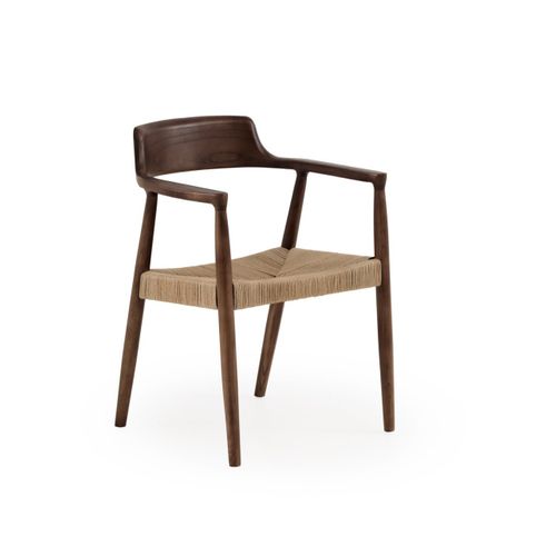 Lot De 4 Fauteuils En Bois De Toon Couleur Noyer