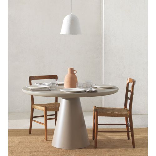 Table 120 Diam. Panneau De Fibres De Moyenne Densité Couleur Taupe