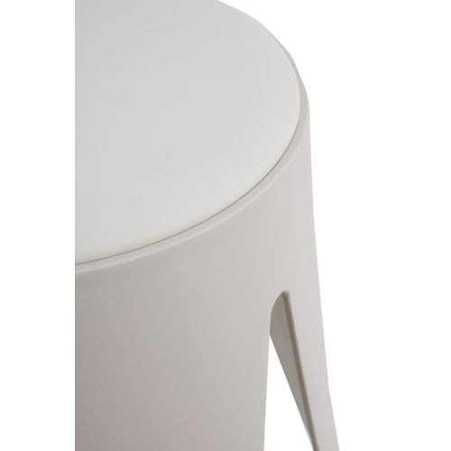 Lot De 4 Tabourets Bas En Polypropylène Avec Assise Tapissée Simili Cuir