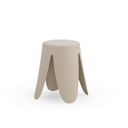 Lot De 4 Tabourets Bas En Polypropylène Avec Assise Tapissée Simili Cuir