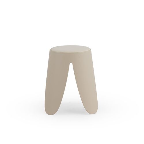 Lot De 4 Tabourets Bas En Polypropylène Avec Assise Tapissée Simili Cuir