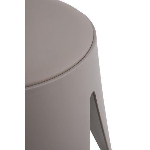 Lot De 4 Tabourets Bas En Polypropylène Avec Assise Tapissée Simili Cuir