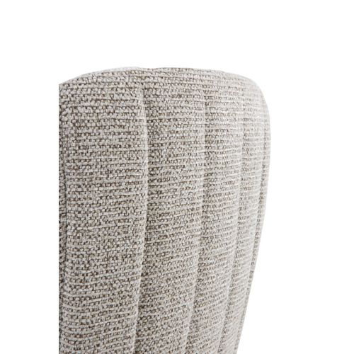 Lot De 4 Fauteuils Pivotants Tapissés En Chenille Beige Et Pieds En Métal Noir