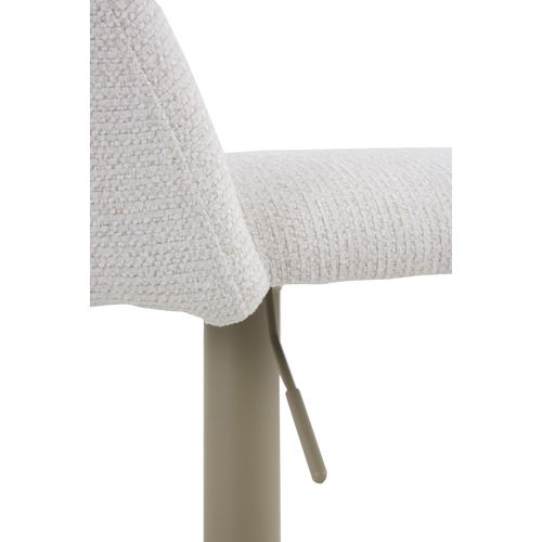Lot De 2 Tabourets, Tapissés En Chenille Crème Et Pieds En Métal Taupe