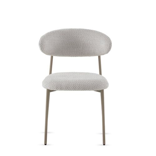 Lot De  4 Chaises Tapissése En Chenille Blanche