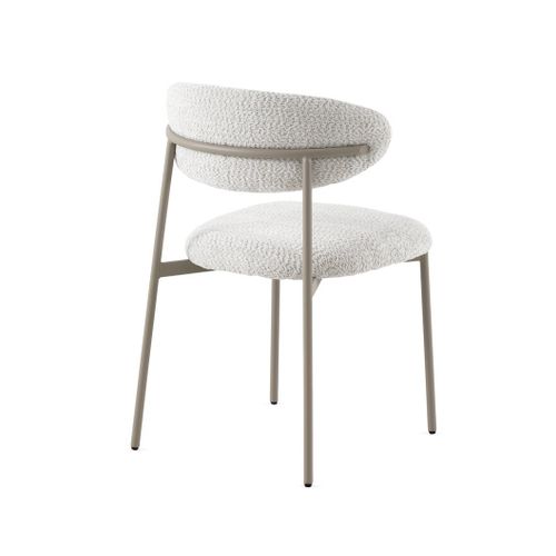 Lot De  4 Chaises Tapissése En Chenille Blanche