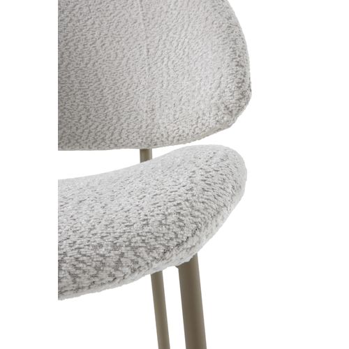 Lot De  4 Chaises Tapissées De Chenille Couleur Blanche