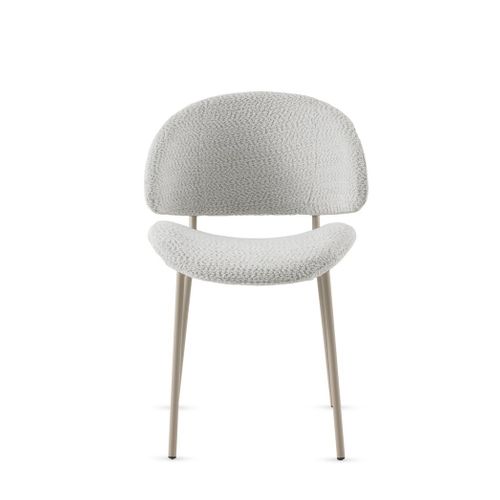 Lot De  4 Chaises Tapissées De Chenille Couleur Blanche