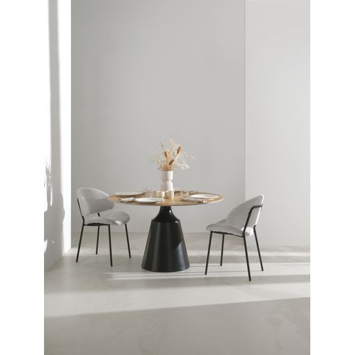 Lot De  4 Chaises Tapissées De Chenille Couleur Gris Clair