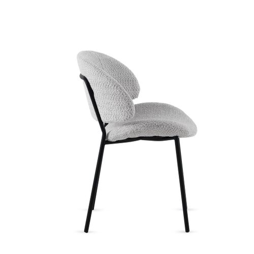 Lot De  4 Chaises Tapissées De Chenille Couleur Gris Clair