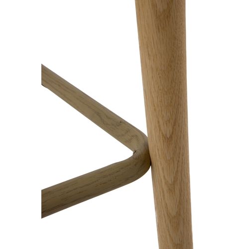 Lot De 2 Tabourets Avec Dossier En Chêne Naturel Tapissés En Beige