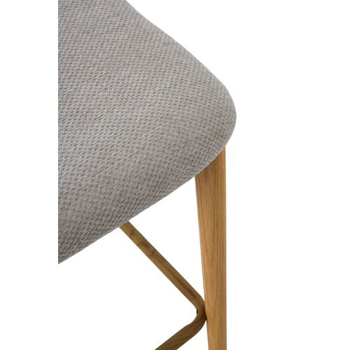 Lot De 2 Tabourets En Bois De Chêne Naturel Tapissés En Beige