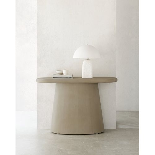 Console Ovale En Polyrésine Ciment Sable