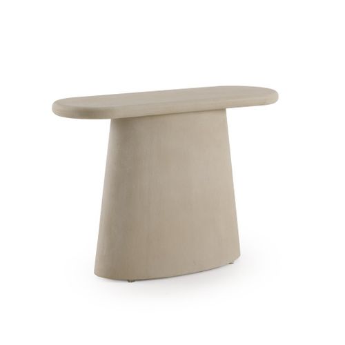 Console Ovale En Polyrésine Ciment Sable