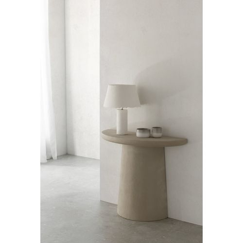 Console Demi-lune En Polyrésine Ciment Sable