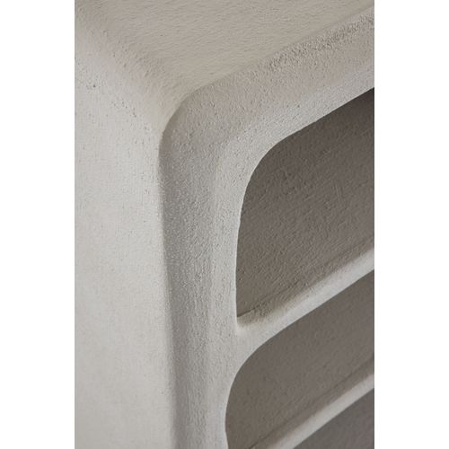 Table De Chevet En Polyrésine Ciment Blanc