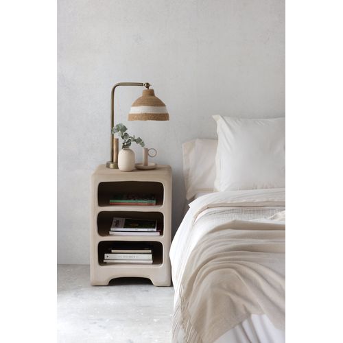 Table De Chevet En Polyrésine Ciment Blanc