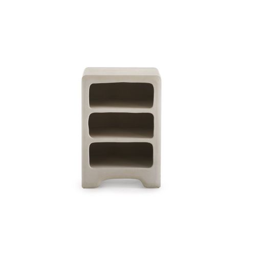 Table De Chevet En Polyrésine Ciment Blanc