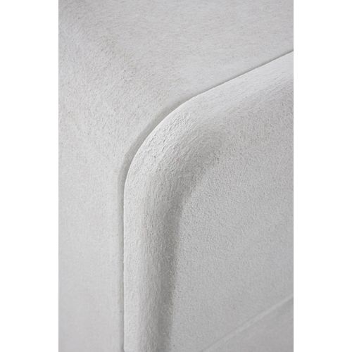 Table De Chevet 3 Tiroirs En Polyrésine Ciment Blanc