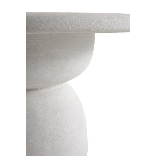Table Basse 70 Diametre En Polyrésine Ciment Blanc