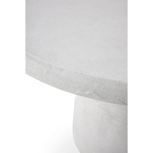 Table Basse 70 Diametre En Polyrésine Ciment Blanc