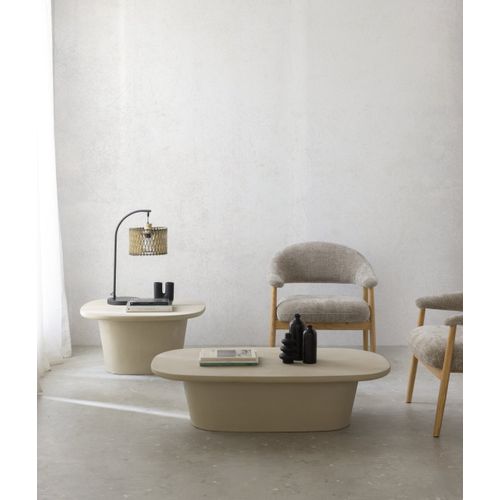 Table Basse 120x70 En Polyrésine Ciment Sable