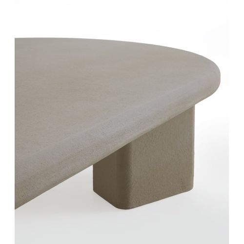 Table Basse 140x70 En Polyresine Ciment Sable