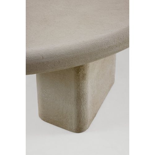 Table Basse 140x70 En Polyresine Ciment Sable