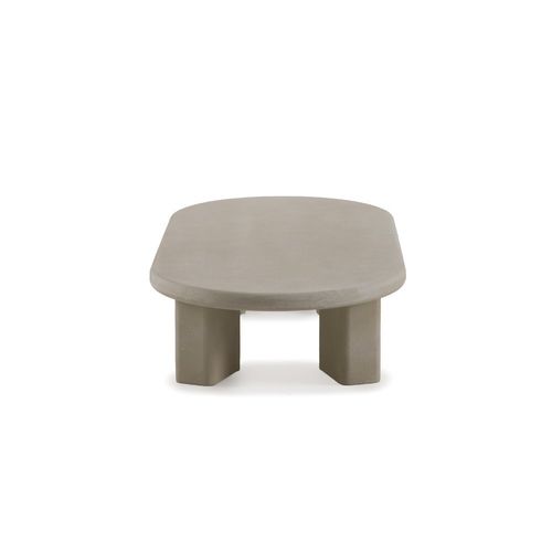 Table Basse 140x70 En Polyresine Ciment Sable