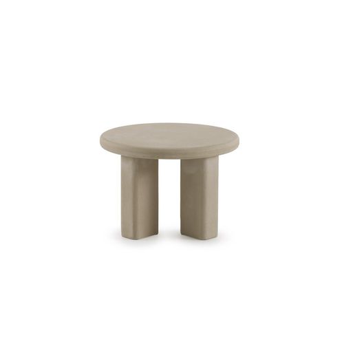 Table Basse 60 Diamètre Ciment Sable En Polyresine