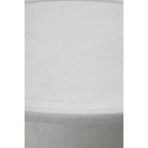 Table Basse 100 Diamètre En Polyresine Ciment Blanc