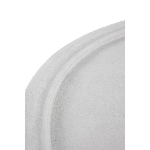 Table Basse 100 Diamètre En Polyresine Ciment Blanc