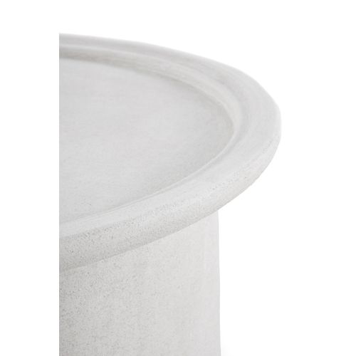 Table Basse 60 Diamètre En Polyresineciment Blanc