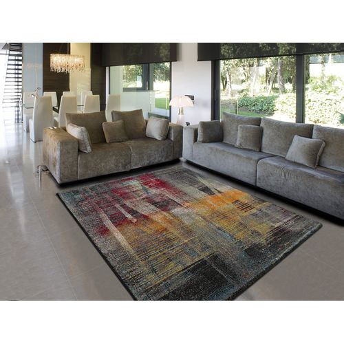 Tapis Abstrait Bianca 21460 Gris/rouge/orange 60x120 Cm