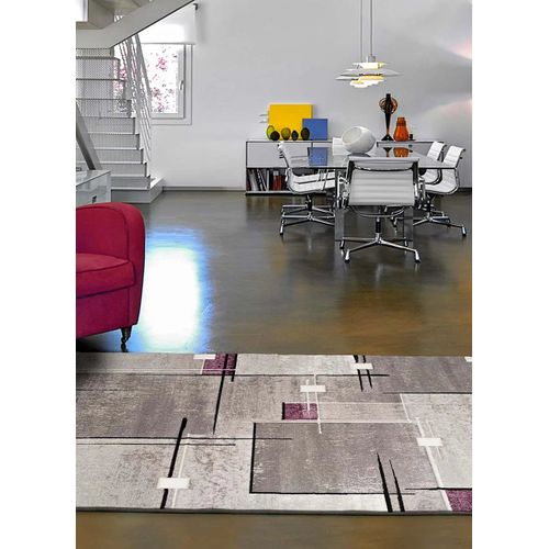 Tapis Géométrique Detroit 20614 Lilas/gris 120x170 Cm