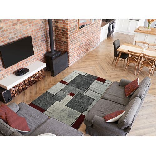 Tapis Moderne Dreams 12122 Gris/rouge 80x150 Cm