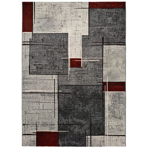 Tapis Moderne Dreams 12122 Gris/rouge 160x230 Cm