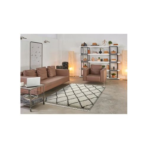 Tapis Shaggy Uni Samira 80075 Blanc 60x120 Cm