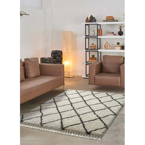 Tapis Shaggy Uni Samira 80075 Blanc 120x170 Cm
