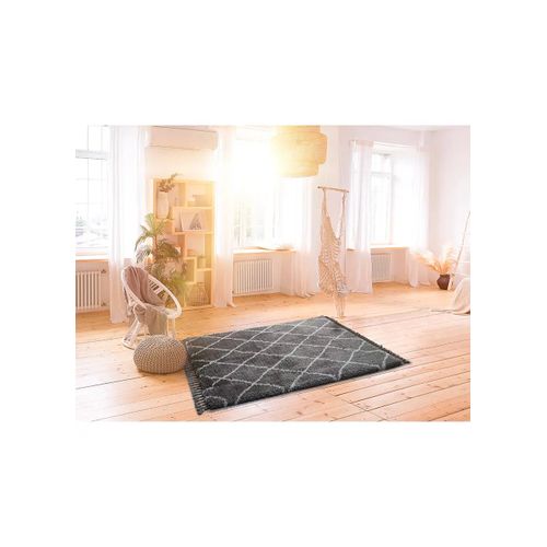 Tapis Shaggy Uni Samira 80075 Gris 140x200 Cm