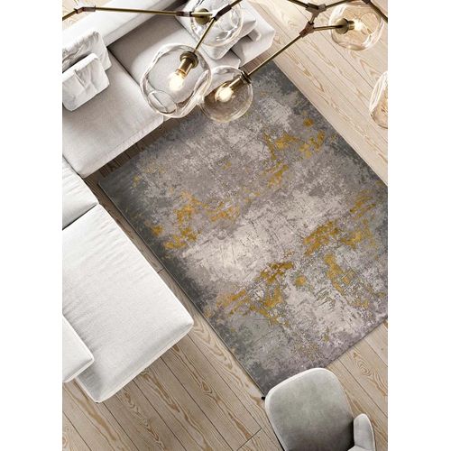 Tapis Abstrait Mesina 23127 Gris/moutarde 60x120 Cm